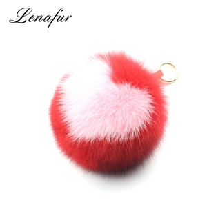 Moda real plata <span class=keywords><strong>Super</strong></span> nuevo diseño Bola con poms llavero en forma <span class=keywords><strong>zorro</strong></span> corazón llavero - Product Image 5