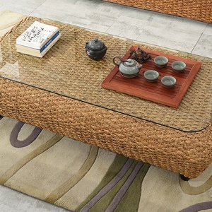 Divano a <span class=keywords><strong>L</strong></span> Unico per Interni in Rattan Naturale e Erba Marina, Arredamento per Soggiorno, Divano Letto - Product Image 5