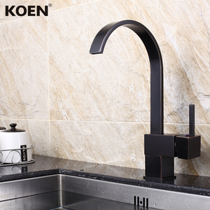 Grifo de fregadero de cocina negro frotado con aceite de un solo mango <span class=keywords><strong>moderno</strong></span>, grifo mezclador eléctrico, válvula de cerámica para hoteles, instalación de un solo orificio - Product Image 4