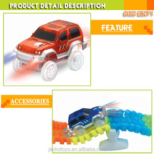 Jouets Jacko, piste lumineuse magique, jouet de <span class=keywords><strong>voiture</strong></span> à fente, <span class=keywords><strong>voiture</strong></span> de course, <span class=keywords><strong>voiture</strong></span> électrique sur rail éclairée - Product Image 2