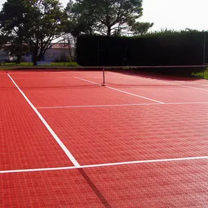 Multi-funcional de plástico de pp de enclavamiento suelos de deporte deportes piso cancha de squash sintético mat para cancha de tenis
