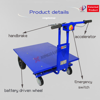 Chariot électrique à quatre roues en acier inoxydable avec batterie 48V/20Ah pour entrepôt et ferme, personnalisable OEM