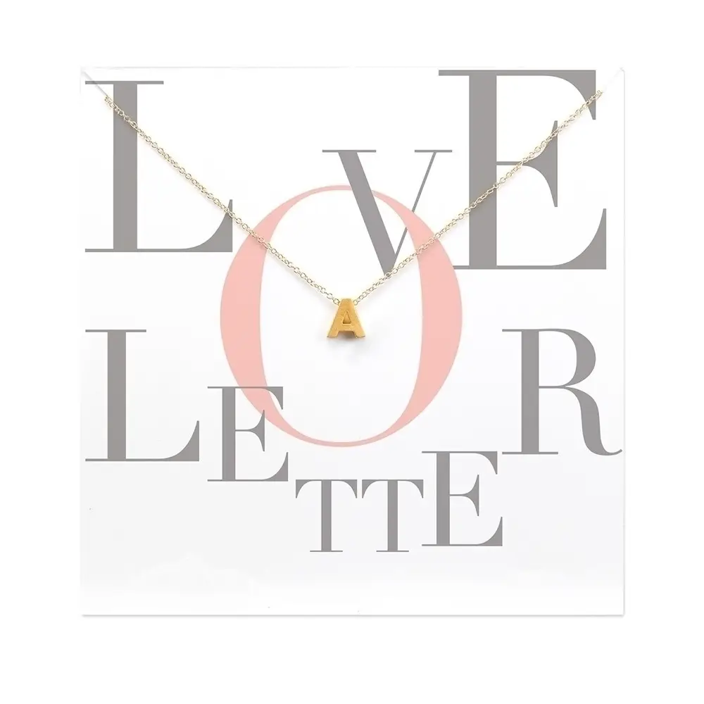 Hebben Kaart Mode-sieraden 26 Woord Alfabet Liefde Letter A B C D E F G H I J K L M N Z Hanger Ketting Voor Vrouwen