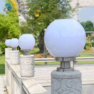 350MM Round Plastic Solar <strong>Fence</strong> <strong>Post</strong> <strong>Lights</strong> Main Gate Pillar <strong>Light</strong> Villa Garden Park Bollard Top Ball Lamp Lighting Landscape - Product Image 5