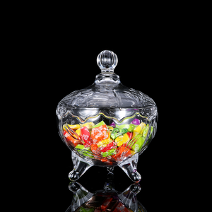 Wholesale Round Smooth Wedding Candy Box Gift Candy Glass <strong>Cookie</strong> <strong>Jar</strong> Bowl Glass Storage <strong>Jar</strong> - Product Image 4