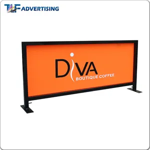 Outdoor Advertising Square Tube Windbreaks Barriers 2M Breeze Branded Cafe Barrier Screens