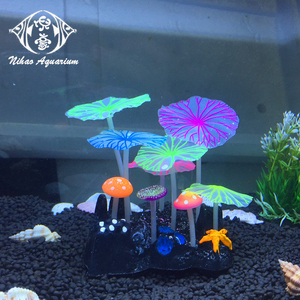 Palsu Coral Aquarium Buatan Silikon Tanaman Ornamen Air Pemandangan Tangki Ikan Dekorasi Aksesoris Bersinar - Product Image 3