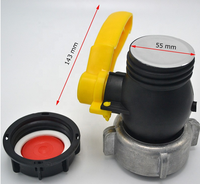 Conteneur en plastique de 1000 L, vanne à bille HDPE de 2 pouces, vanne de contrôle d'aspiration DN40 DN50