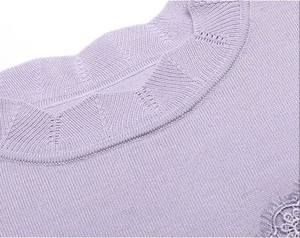 Maglione Vintage da Donna <span class=keywords><strong>con</strong></span> Motivo Floreale <span class=keywords><strong>in</strong></span> <span class=keywords><strong>Pizzo</strong></span> Lavorato a <span class=keywords><strong>Maglia</strong></span> <span class=keywords><strong>con</strong></span> <span class=keywords><strong>Pizzo</strong></span> Viola Top Base per Signore Stile Autunnale - Product Image 6