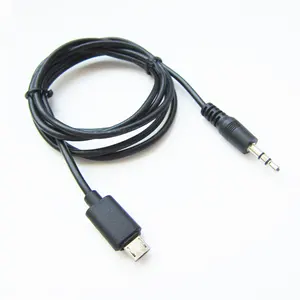 Audio Cable Stereo Custom 3.5MM Stereo Jack Plug To Micro-B 5P Usb Audio Adapter Cable