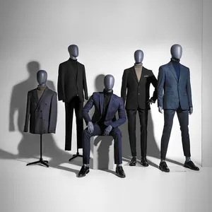 Suit Male Mannequin Fashionable Abstract Matt Grey Male Full Body Mannequin Business Man Suit Mannequin