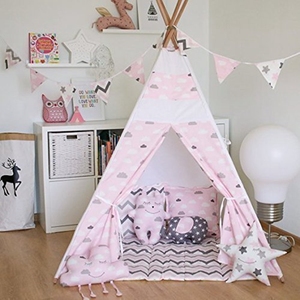 6ft Teepee Giocare Bambini Indiani di Tela Playhouse A Pelo Cupola I Bambini Tenda Giocattolo - Product Image 2