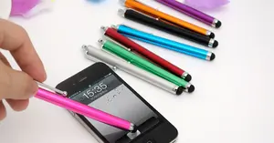 Universal capacitive pluma lápiz táctil para el iphone ipad tablet pc móvil de envío gratis 2000pcs/lot
