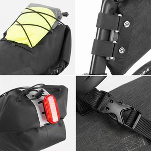 Sella della bici Bikepacking Sacchetto Impermeabile Sede di <span class=keywords><strong>Bicicletta</strong></span> Pacchetto di Coda Del Sacchetto di Grande Capacità Nero - Product Image 5