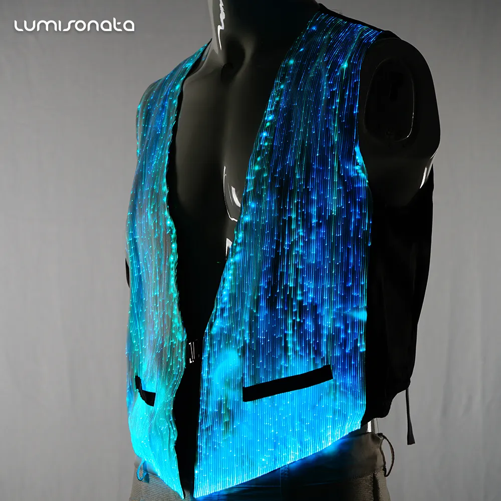Ultima Moda In Fibra Ottica Luminosa Glow in The Dark LED Maglia