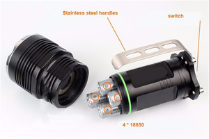 LED recargable reflector de mano de alta potencia <span class=keywords><strong>super</strong></span> brillante 5000 lumen Tactical faro antorcha linterna con luz de trabajo - Product Image 2