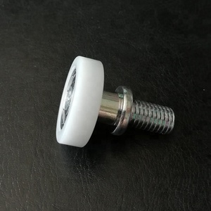 Ruota a rulli piatta in plastica <span class=keywords><strong>DR22</strong></span> da 22 mm di larghezza con cuscinetto e vite M6x10 mm per porte e finestre scorrevoli - Product Image 3