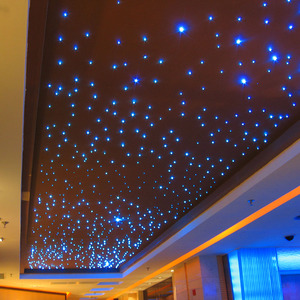 Guangzhou, Estrella decorativa de techo, chaqueta led negra, kit de luz de fibra óptica para salón de restaurante, diseño de techo