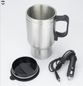 Mug USB mobil stainless steel, termos mobil Double stainless steel 12V, plug-in, termos panas, pengisian daya, cangkir listrik, penghangat - Product Image 2