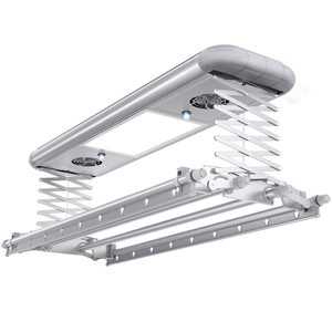 Séchoir <span class=keywords><strong>à</strong></span> <span class=keywords><strong>linge</strong></span> électrique automatique de luxe en aluminium pour balcon intérieur, avec télécommande et éclairage LED - Product Image 1
