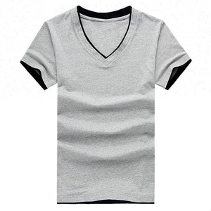 Camiseta básica de manga corta con <span class=keywords><strong>cuello</strong></span> de pico, 100% algodón - Product Image 2