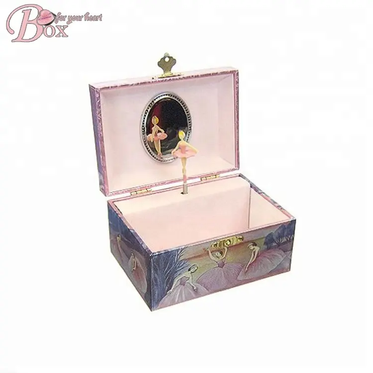 Wholesale household articles Storage Box luxury paper jewelry Ballerina Music Box