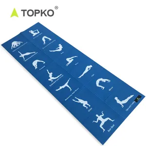 Topko Vị Trí Dòng Có Thể Gập Lại Du Lịch Gấp PVC Yoga Mat 4Mm Tùy Chỉnh In Chống Trượt PVC Có Thể Gập Lại Yoga Mat