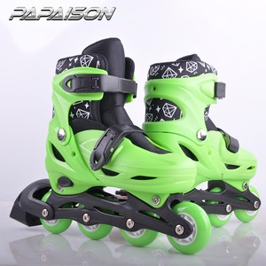 Có thể điều chỉnh PVC bánh xe <span class=keywords><strong>Inline</strong></span> Giày trượt con lăn cho người mới bắt đầu màu xanh lá cây màu hồng màu đỏ trẻ em của nhấp nháy Giày Skate - Product Image 3