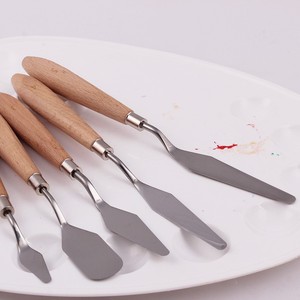 Chất lượng cao 5-mảnh gỗ Xử lý kim loại bảng sơn dao sồi gỗ thép và bán buôn Acrylic chất liệu bộ nghệ thuật - Product Image 3