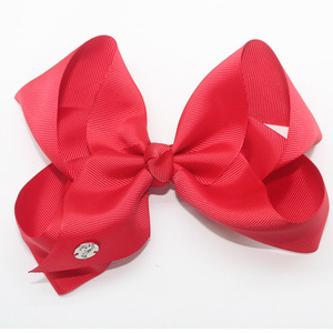 Barrette à cheveux faite à la main de style europé<span class=keywords><strong>en</strong></span>-américain avec ruban gros-grain uni et strass pour enfants - Couleurs personnalisables - Product Image 6