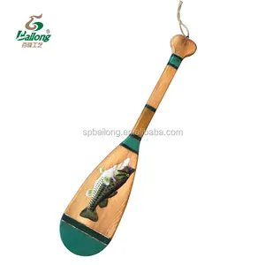 Ready to ship home decor hand painted beach fish animals hanging wall wooden dragon boat canoe decorative bass paddles