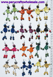 Wholesale Handmade Tagua Nut Drop Earrings Natural Seed Grains Beads Colored Figurines Peruvian <b>Fashion</b> <b>Jewelry</b> - Product Image 2
