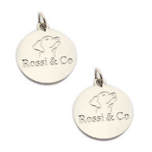 Ciondolo Charm in Metallo Personalizzato con Logo in Oro e <span class=keywords><strong>Argento</strong></span>, Forma Rotonda, Etichetta <span class=keywords><strong>per</strong></span> Gioielli da Appendere al Bracciale - Product Image 4