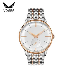 High end rose gold stainless steel automatic movement watch men with custom design