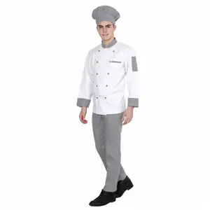 Uniforme profissional do restaurante da fábrica do chef da cozinha uniforme tecido