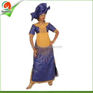 Dress Panjang Brokat Guinea Wanita Afrika Pakaian Bazin LQ112-3