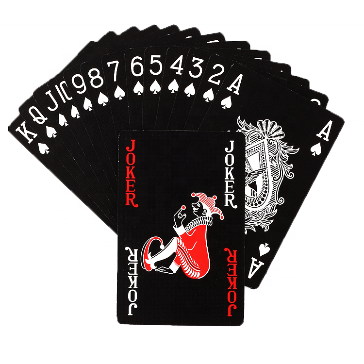 Высококачественные персонализированные бумажные или пластиковые черные игральные карты на заказ