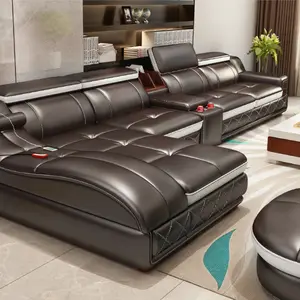 Voor Custom Prefab Huizen 30% Off Merk Nieuwe Stijl Multifunctionele Massage Lederen Sofa Voor Trendy Woonkamer Met Tool Sets