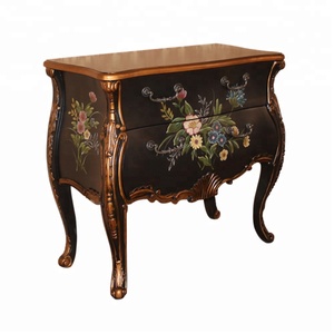 Commode à tiroirs de style français en bois antique de couleur verte - Product Image 2