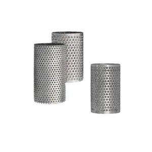 Высококачественная перфорированная металлическая пластина из нержавеющей стали, цилиндрический фильтр, однослойная или многослойная сетчатая трубка