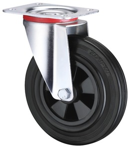 Atacado Heavy Duty Rodízio Industrial Importador Distribuidor Revendedor Aro De Aço De Borracha Giratória Industrial Trolley Rodas - Product Image 5