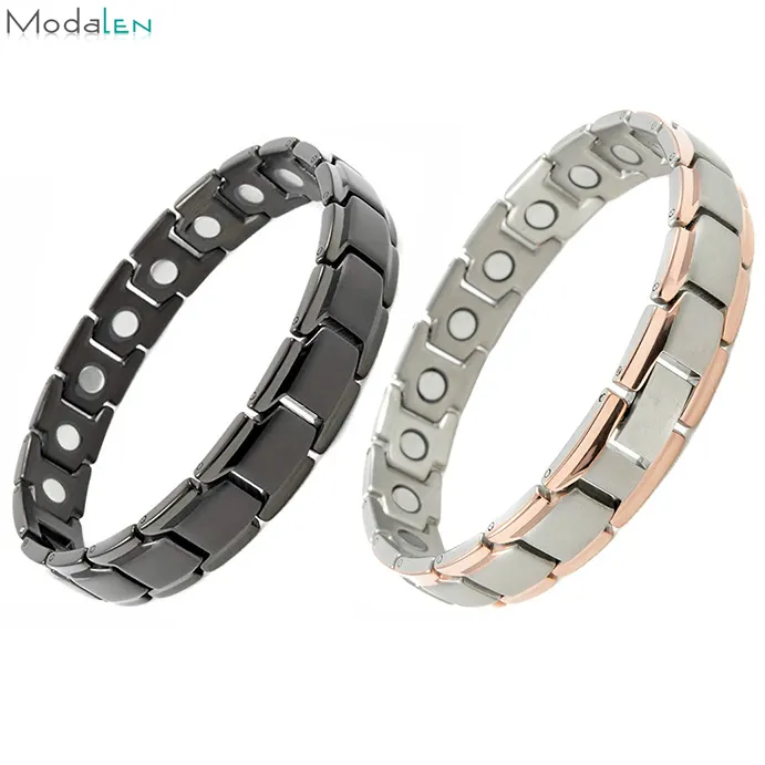 High quality gold and black color zaps bio titanium germanium magic magnetic bracelet men