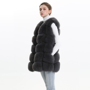 Venta al por mayor de moda de invierno de piel de zorro chaleco Otoño Invierno genuino de las mujeres de piel de zorro Chaleco de dama Casual chaleco Fox - Product Image 2