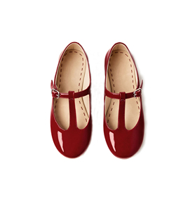Europeo del commercio all'ingrosso di New T-bar di Design di Colore Rosso della Pelle Verniciata Casuale Bambini Piccoli Ragazze Mary Jane Pattini di Vestito - Product Image 2