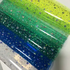factory wholesale price star transparent pvc film for making pen bags and notebook cover
