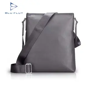 Bolso cruzado de cuero auténtico para hombre, bandolera de hombro, suave, novedad