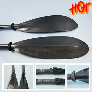 de fibra de carbono paddle kayak kudo caliente ligero y bien equilibrado de carbono paddle kayak ajustable con sistema de virola