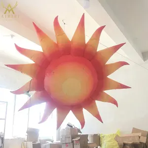 छत एलईडी प्रकाश Inflatable सूरज ब्लोअर गुब्बारा फुलाना फूल मंच की सजावट के लिए 1