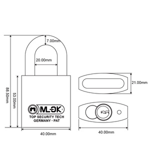 MOKロッカーロック（鍵付きシリンダーとシュレージ真鍮製ロックシリンダー交換用） - Product Image 5