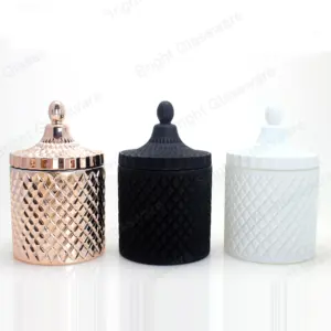 <span class=keywords><strong>Portacandele</strong></span> in Vetro Colorato Rotondo Fatto a Mano, Contenitore per Candele in Vetro - Product Image 1